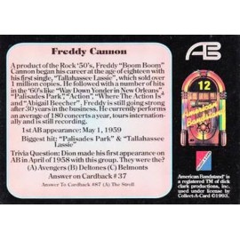 1993 AMERICAN BANDSTAND -- Vintage Trading Card #12 -- FREDDY "BOOM BOOM" CANNON