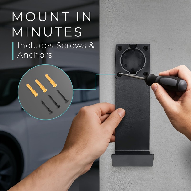 Lectron Electric Vehicle Charger Nozzle Holster Dock & J-Hook Combo