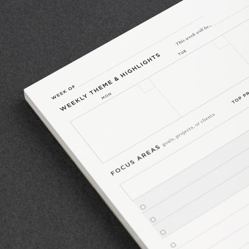 Ink+Volt Dashboard Deskpad | Undated Weekly Planner Notepad with 52