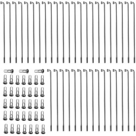 Ruikcoll Pack of 38 Mountain Bike Spoke with Spoke Nipples, Bicycle Spokes, Suitable for Bicycles, Mountain Bikes, Children's Bicycles, etc. (Silver, 283 mm)