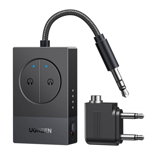 UGREEN Airplane Bluetooth 5.4 Adapter for 2 Airpods or Headphones,