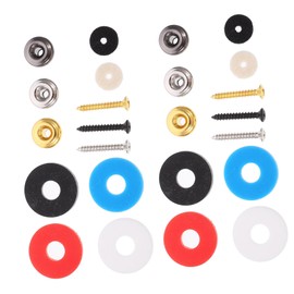 Kisangel Practical Guitar Strap Lock Button with Screw and Washer for Acoustic Classical Electric Guitars Bass Durable Easy to Install for Musicians