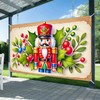 BlissYard Christmas Nutcracker Backdrop Banner Seamless Fabric Wall Hanging Holiday