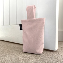 McAlister Textiles Lazio Unfilled Door Stop Bag, Blush Pink, 8 x 7 Inches