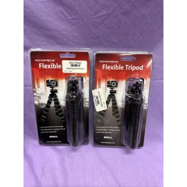 Monoprice 10272 Small Ultra Light Flexible Tripod Black Swivel Head Folds Qnty 2