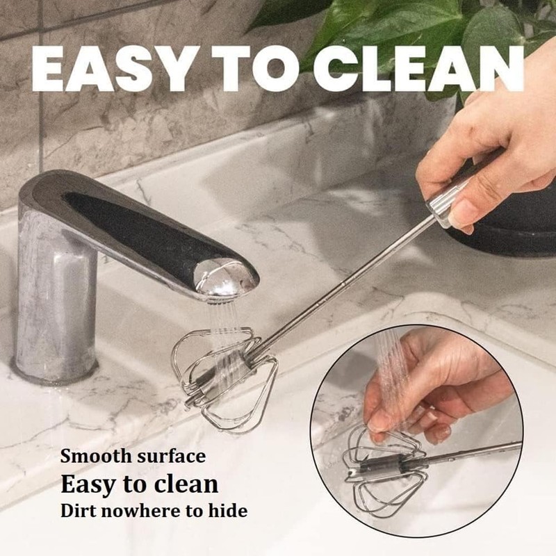 Stainless Steel Semi-Automatic Whisk Egg Whisk Hand Push Rotary Whisk