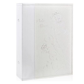 Miaikoe Photo Album 10 x 15 300 Photos Slip In, Large Capacity Leather Cover Picture Albums Holds 300 Horizontal 10 x 15 cm Landscape Photos for Wedding Family (White)