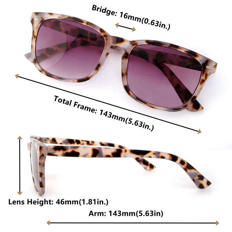 Sehnsucht Bifocal Reading Sunglasses for Men and Women,Retro Reading Glasses