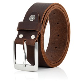 LINDENMANN Men's Buffalo Leather Belt 40 mm Brown, dark brown