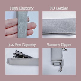 5 PCS Adjustable Elastic Band Pen Holder for Notebook, PU Pen Pouch for Journal & Planner, Detachable Binder Pencil Pouch (Style 1, 17 * 3.5cm)