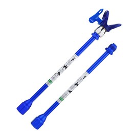 JZXSJ 2 Pieces 12 inch (30 cm) Spray Extension Rod+517 Nozzle+Nozzle Tip Protective Cover Replacement G7/8-14 for Airless Spray Gun. (Blue Extension Spray Wand)