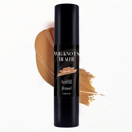 Wig Lace Dyeing Stick,Wig Knots Healer with Brush Portable Sweat-proof Natural,Hide Wig Knots&Grids,Suitable for lace wigs and forehead and hairline,Easy to Color (Brown)