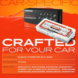 A-Premium 117PCS Trim Clip Bumper Retainer Fastener Kits Compatible with Subaru Forester 2014-2023, with 1PC Fastener Remover