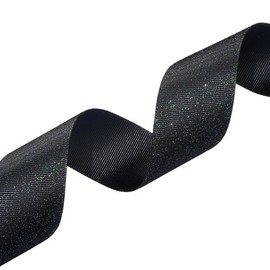 Morex Ribbon 99009/20-030 Dazzle Glitter Grosgrain Ribbon, 1-1/2-Inch by 20-Yard, Black