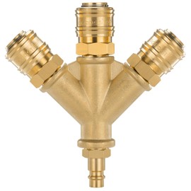 Poppstar Compressed Air Distributor Triple with Quick Couplings 1/4 Inch (Standard Compressed Air Connection NW 7.2)