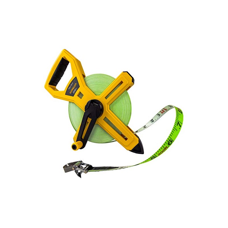 Komelon 6622 Open Reel Fiberglass Tape Measure, 200-Feet, Green