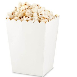 White Open - Top Popcorn Box Set of 36 Popcorn Favor Boxes Cardboard Candy Container Parties Popcorn Boxes Paper Popcorn Box for Party Birthday Theater Themed Parties Movie Nights (Height-4.6 In)