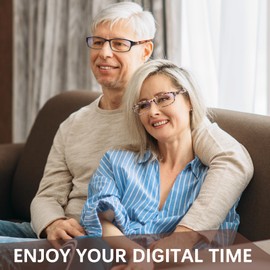 VIDEBLA 6 Pack Reading Glasses Blue Light Blocking Spring Hinge Readers for Women Men Anti UV Eyeglasses with 6 Leather Case (Mix-2(6glasses 6 Holster), 1.00, multiplier_x)