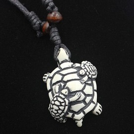 Scddboy Hawaiian Sea Turtle Pendant Necklace for Women Men - Adjustable Cord Surfer Necklace