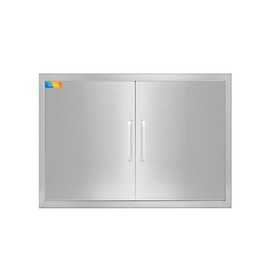 Treshin Outdoor Kitchen Doors 31" W x 24" H - Stainless Steel Double Door with Magnetic Closure, Durable and Easy to Clean BBQ Access Door - Perfect for Outdoor Kitchens, BBQ Islands