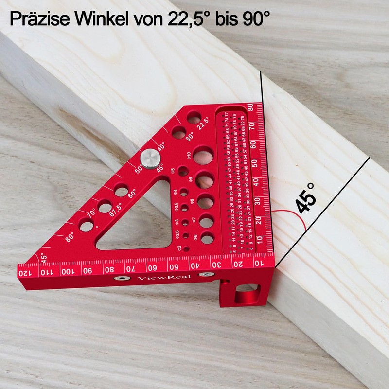 3D Mitre Square Multifunctional 22.5-90 Angle Measure Aluminium Alloy High