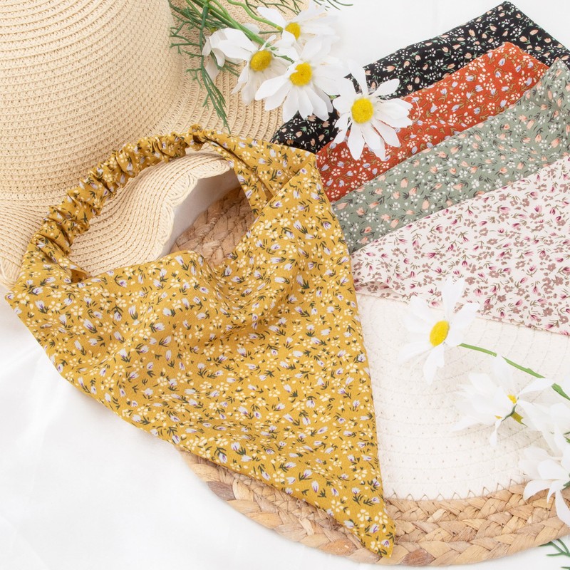 Women's Headbands Triangle Headscarves Elastic Hair Scarf Boho Chiffon Turban