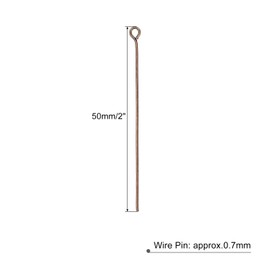 MECCANIXITY 500Pcs Red Copper Iron Eye Pins 50mm 21 Gauge/0.7mm for Jewelry Making Findings DIY Craft Necklaces Bracelets Earrings Head Pins