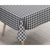Ideal Textiles Gingham Black PVC Tablecloth, Easy Clean Table Cloth,