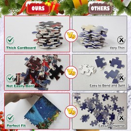 Puzzle Advent Calendar 2024 Adults Kids, 1008 Pieces Christmas Countdown Calendar 24 Days Jigsaw Puzzles, Christmas Snow Night Snowman Holiday Puzzles for Adults Teens Kids Boys Girls(27.6 x 19.7 In)