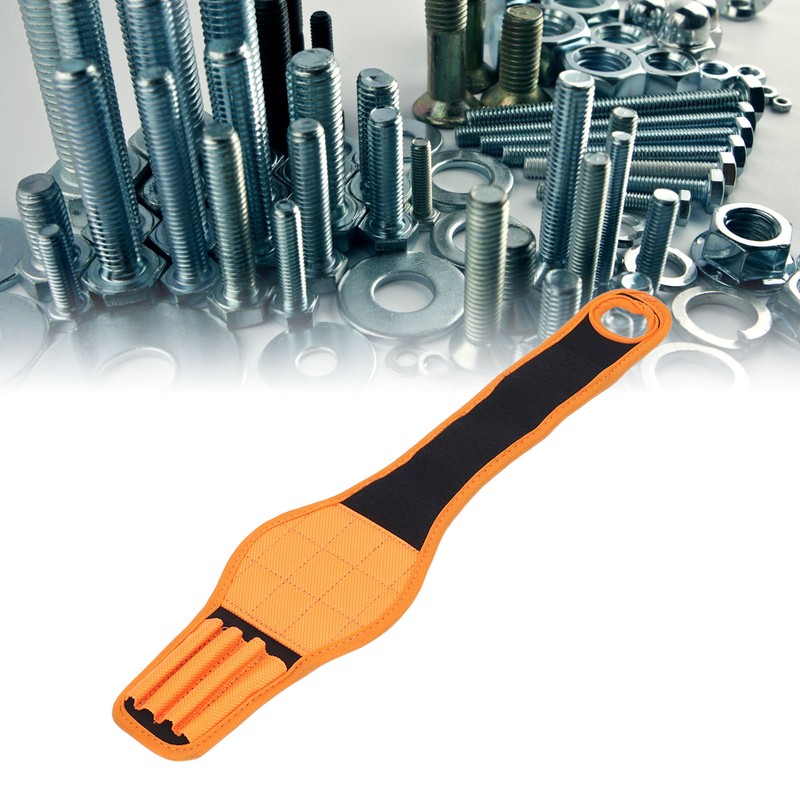 Wrist Magnet Tool Belt Orange 9 Magnets Wrap Around Magnetic