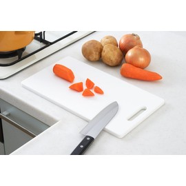 Yoshikawa 5005151 Cutting Board, Antibacterial, M, Heat Resistant to 248°F (120°C), Can Be Disinfected with Hot Water, White