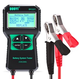 DUOYI DY221 Car Battery Tester, 12V 24V Digital Automotive Alternator Meter Diagnostic Tool,100-2000 CCA Load Capacity, Charging & Cranking Analyzer for Cars, Trucks, Motorcycles, Vans, RVs, Boats...​