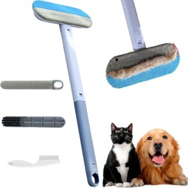 18cm Multi-Surface Pet Hair Remover for Car Seats & Furniture | Washable Adhesive Roller + Free Grooming Brush | Eco-Friendly Pet Hair Tool (Clothes/Carpet/Leather)‌