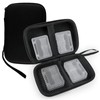 32-Slot Black Portable SD Card Holder with 4 Individual Clear