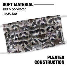 Racoons 1-Ply Reusable Face Mask Covering with Adjustable Nose Wire, Unisex