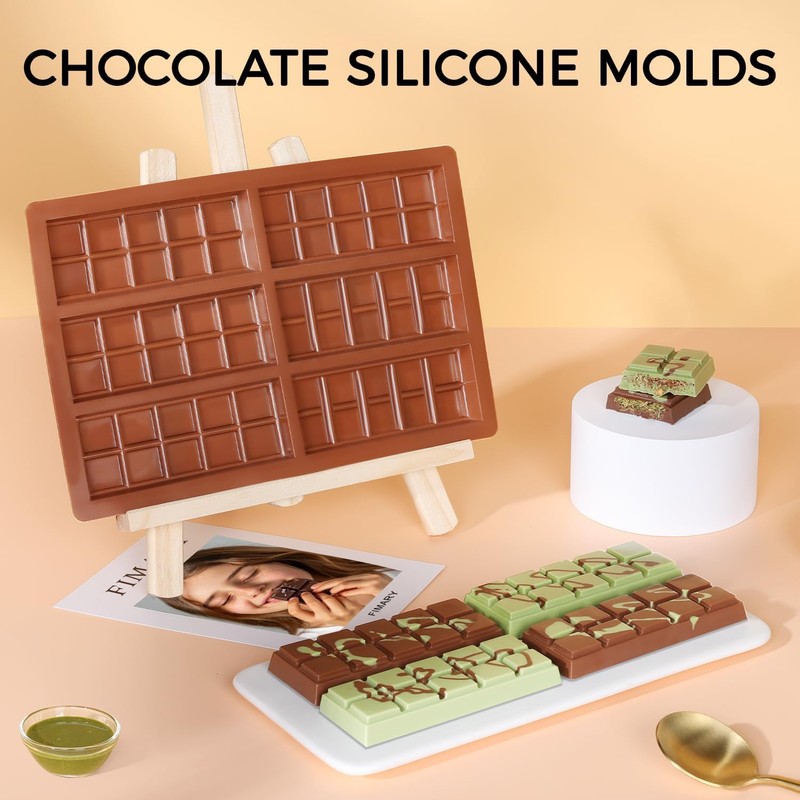 Fimary Chocolate Bar Mold - Non-Stick Chocolate Molds, Food Grade