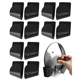 Pot Lid Organizer, 6 Pairs of Adjustable Wall Mount Pot Lid Holder Cabinet Door, Pot and Pan Hangers for Kitchen Wall Mount, Cabinet Door Lid Organizer, Save More Space