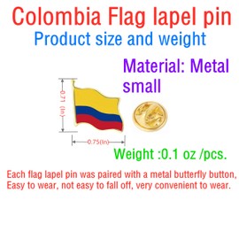 12pcs small metal Republic of Colombia Flag lapel pin Colombian flag pin badge bulk (12)