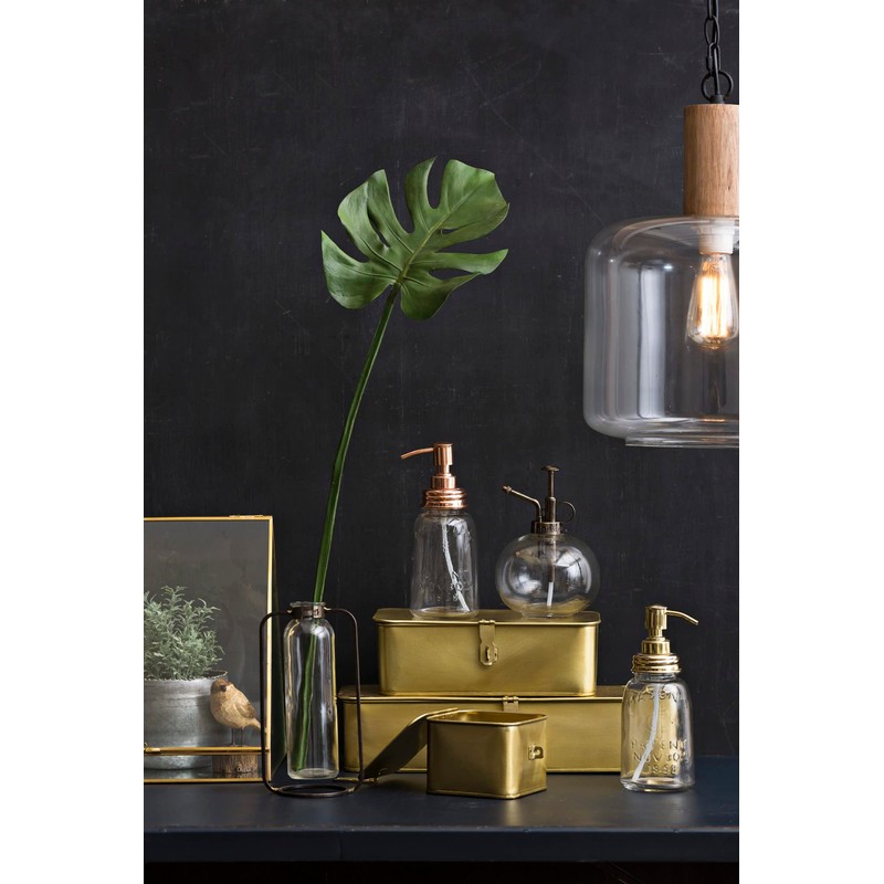Creative Co-Op Decorative Metal Boxes with Brass Finish (Set of