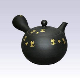 Tokyo Matcha Selection - Tokoname Kyusu teapot - SHOHO - I Love Cats - 200cc/ml - obi ami steel net [Standard ship by Int'l e-packet: with Tracking number & Insurance]