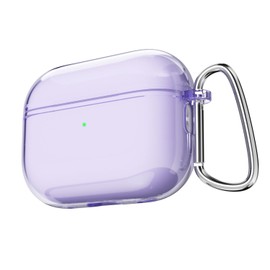 LoeoeL for Airpods Pro 2 Case Clear, Transparent Silicone Cute Girly Airpods Pro 2nd 1st Generation Case with Keychain, Hard Shell Plastic Airpods Cover Accessories for Women Girl, Purple Lavender