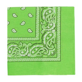 Motique Accessories 22 Inch Cotton Paisley Bandana - Green
