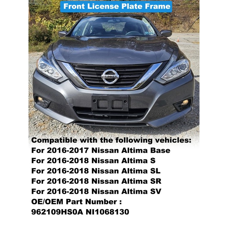 FASTCHE Front License Plate Frame Compatible with 2016 2017 2018