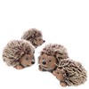 mucHome Decorative Hedgehog Figures with Textile Spikes Set of 2 Brown Home Decoration Hedgehog Pair Animal Decoration (Height 7 cm)