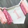 Bandera rosa para silla alta de primer cumpleaños – Decoración