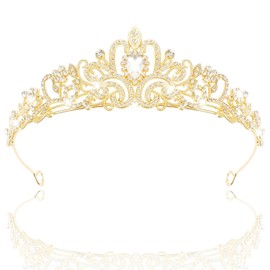 Tiara Crystal Crown with Rhinestone Comb Silver Rhinestone Tiara Wedding Tiara Wedding Bridal Rhinestone Crown for Birthday Wedding Prom Princess Parties, Gemstone, Crystal