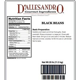 D’allesandro 25 lbs. Dry Black Beans, Certified Kosher & Non-GMO