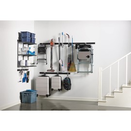 Rubbermaid 15-Piece FastTrack Garage Wall-Mounted Storage Kit, 4 Rails and 11 Hooks, for Home/House/Tool/Sports/Equipment/Utility Purposes