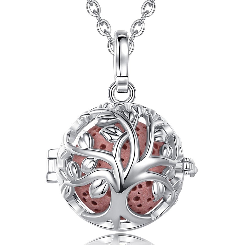 INFUSEU Aromatherapy Necklaces for Women Essential Oil Diffuser Jewelry Lava