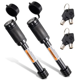 CZC AUTO Pasador de bloqueo para receptor de enganche de remolque con llave igual que 2 unidades de 5/8 pulgadas de diámetro, 10 cm, pin negro súper largo para enganches de clase III IV para enganche de bicicleta, charola de bola, cuerda de remolque para